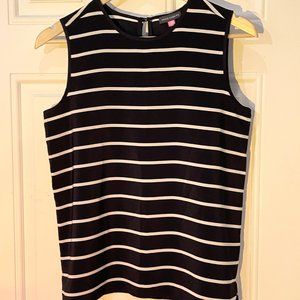 Vince Camuto navy and white striped sleeveless top